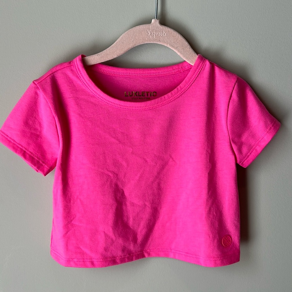 Lilly Pulitzer Girls T-shirt Pink Short Sleeve Top Size XS 2-3